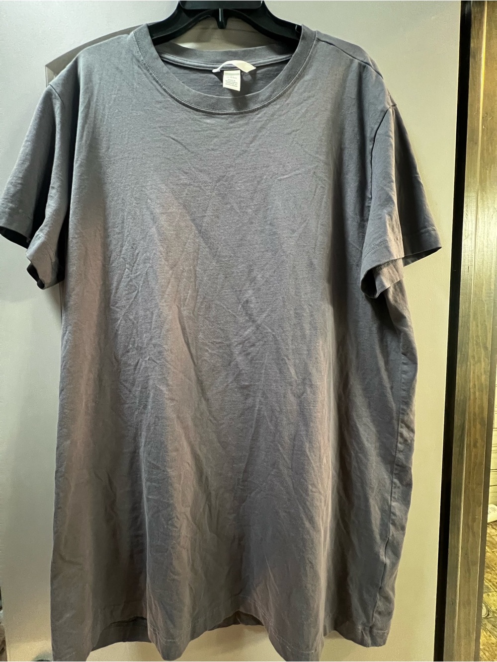 H&M Women's Short Sleeve TShirt Dress in Blueish Gray